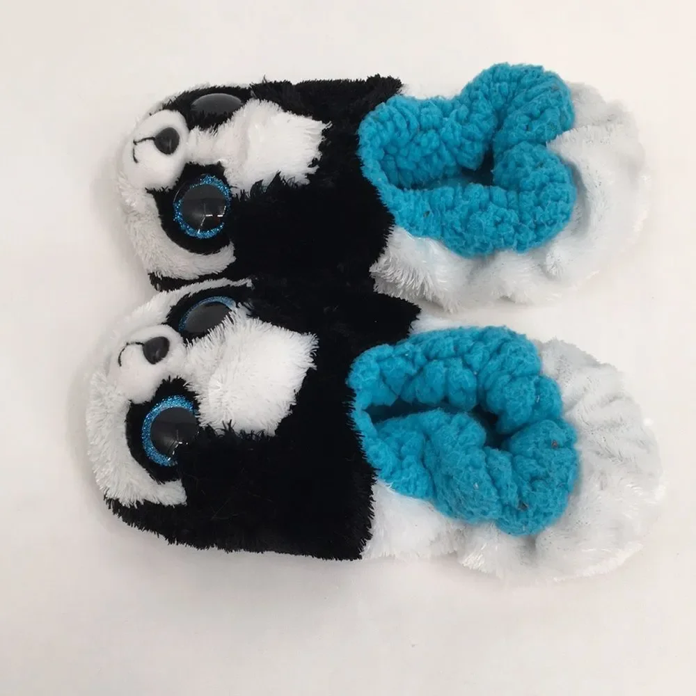 Ty Bamboo Panda Cute Slippers Grippy Bottom Kids Large 4-6